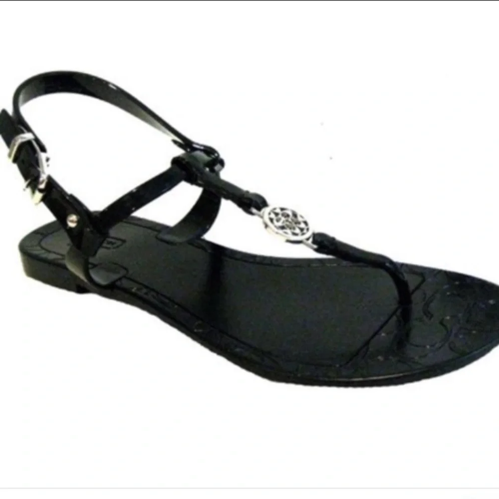 Coach Pansy Black Jelly Sandals Size 9B